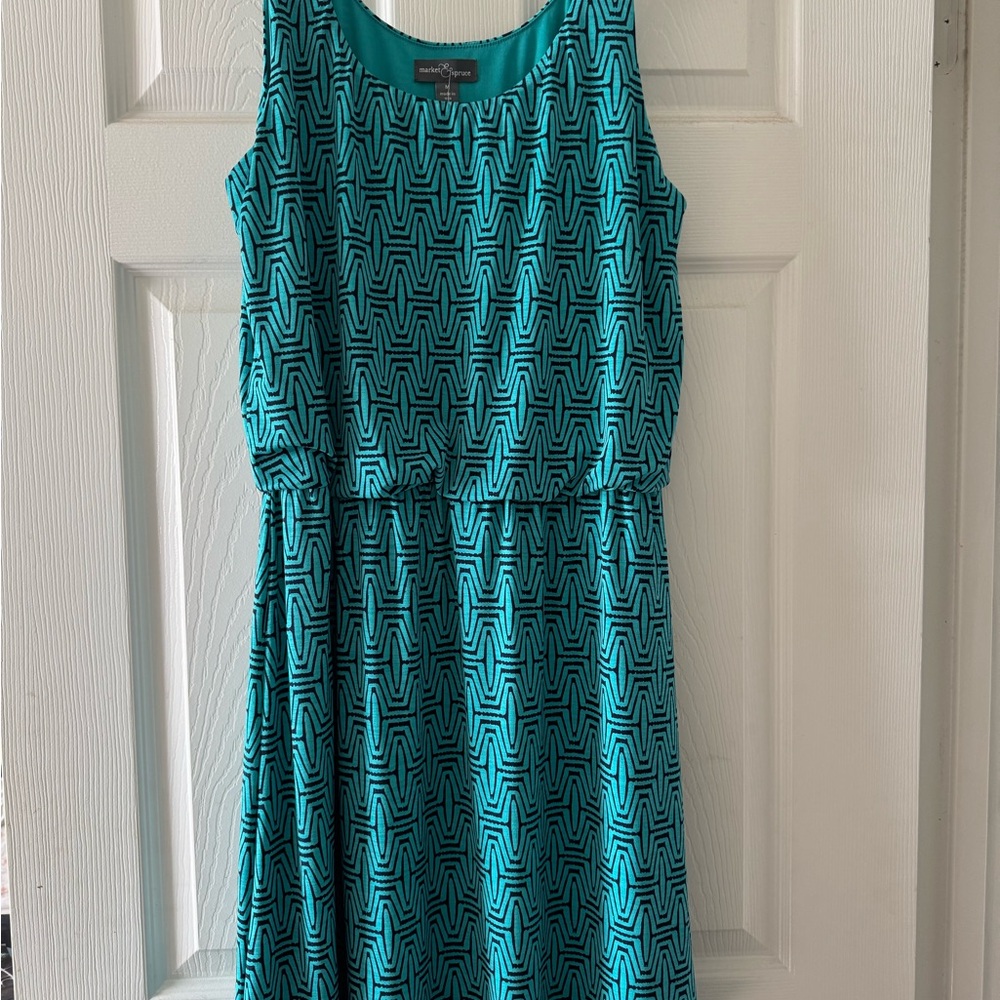 Market & Spruce Blue Sleeveless Scoop Neck Sundress